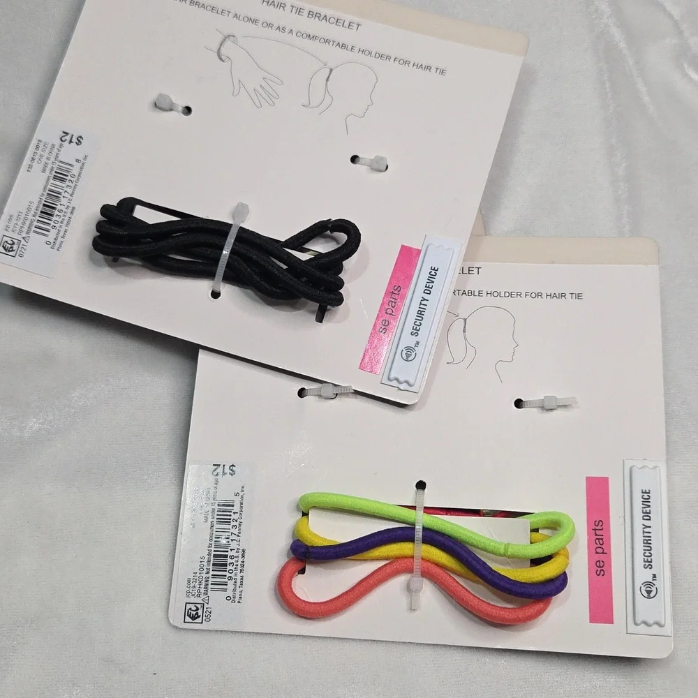 MixIt Spare Parts Hair Ties and Hair Tie Bracelet Black Multicolor NWT Set of 2